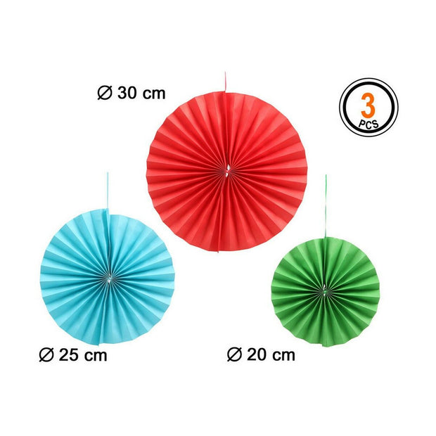 Fan Ø 30 cm 3 Pieces Multicolour