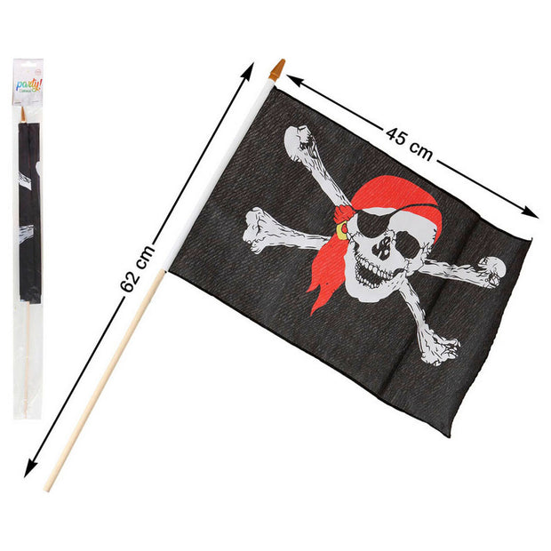 Flag 30 x 45 cm Pirate Skull Black