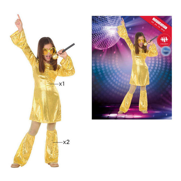 Costume for Children Disco Golden (3 pcs)