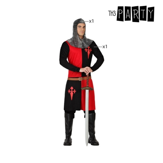 Costume for Adults Red Black (2 pcs) Knight of the Crusades