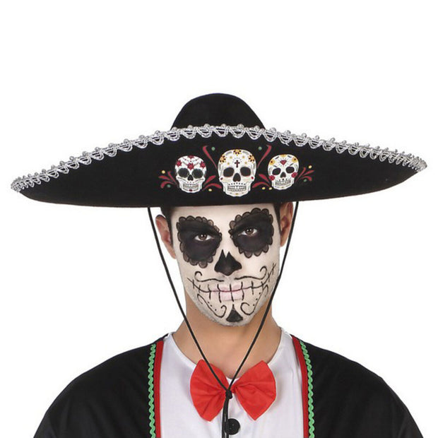 Hat Halloween Mexican Man Black