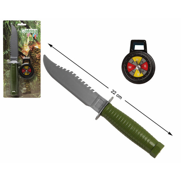 Knife Plastic 22 cm Compass Green Camouflage