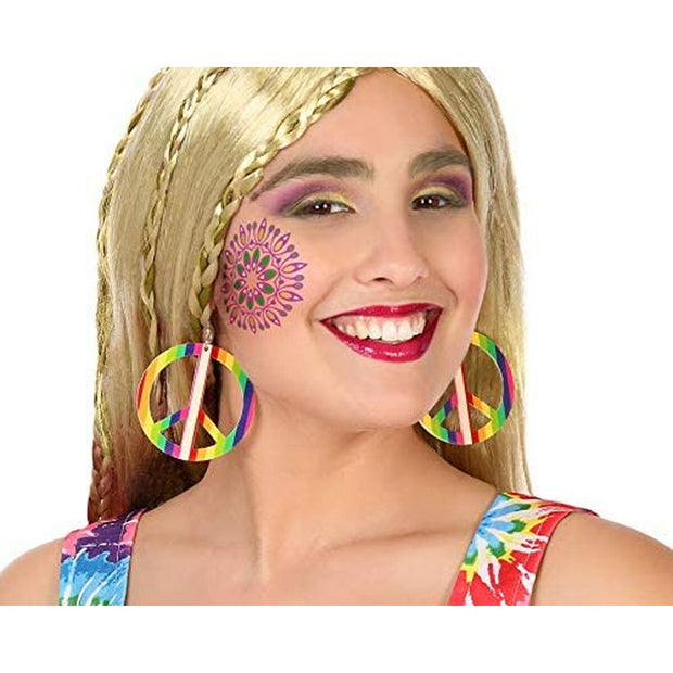 Earrings Hippie Neon Multicolour 60s