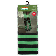 Costume Stockings Black Green Striped