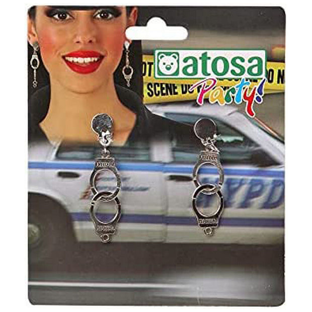 Earrings Silver Police Officer Cuffs