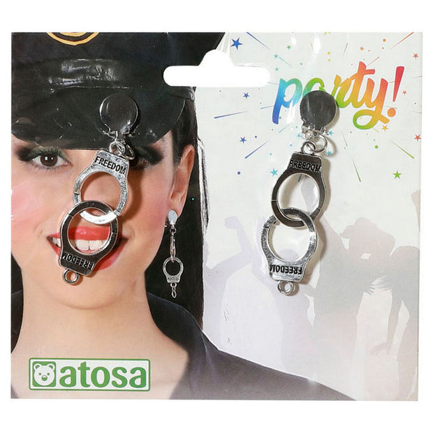 Earrings Silver Police Officer Cuffs