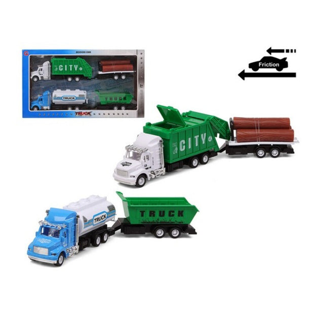 Set of cars Garbage truck Green 119275 (3 Uds)