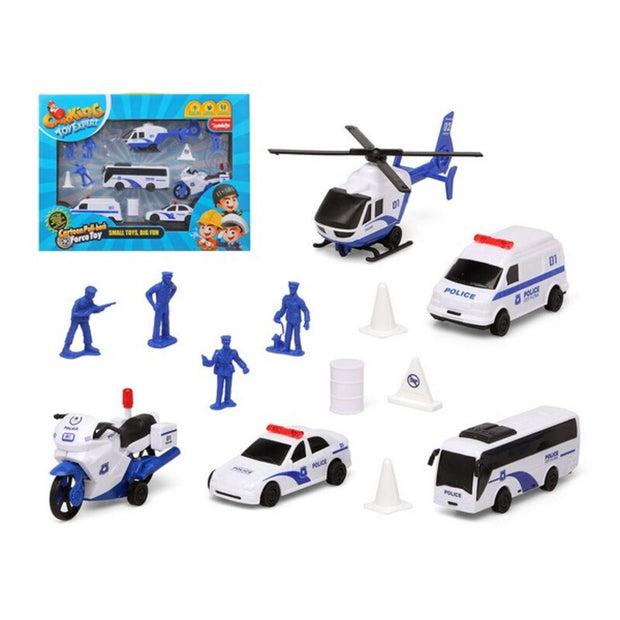 Police Vehicles and Accessories Set White (13 pcs)