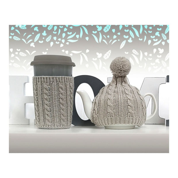 Satz Grau Teekanne 1 Tasse (2 pcs)