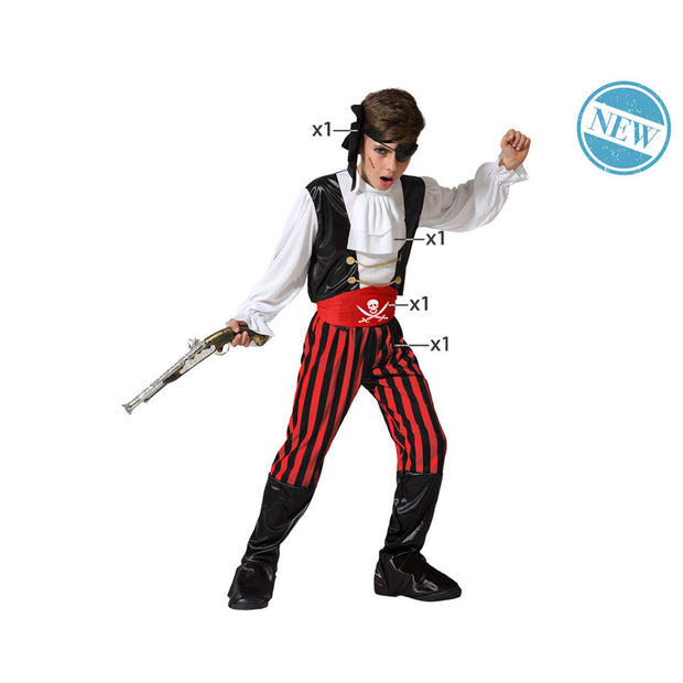 Costume for Children Pirate 10-12 Years Multicolour