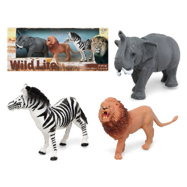 Set of Wild Animals Elephant Lion Zebra (3 pcs)