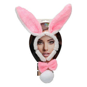 Headband Pink Rabbit Bow tie Pompom