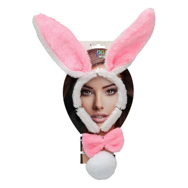 Headband Pink Rabbit Bow tie Pompom