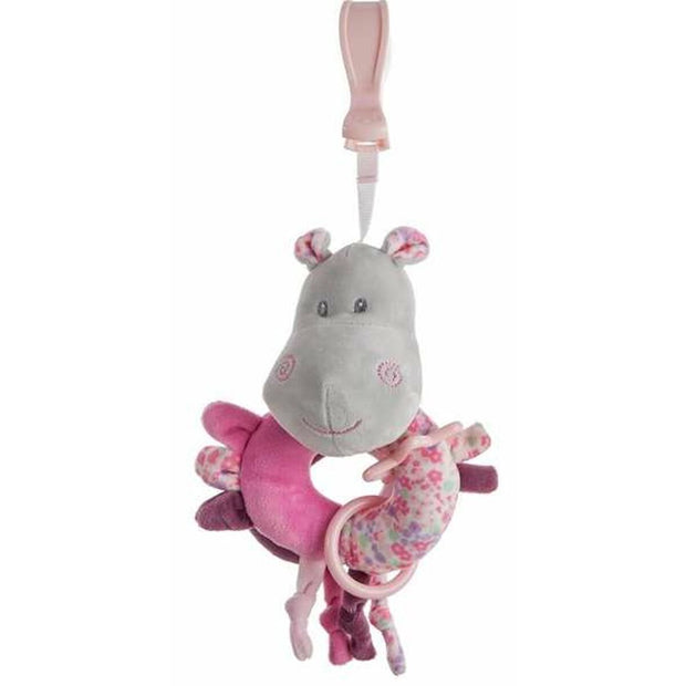 Rattle Activity 20 cm Pink Hippopotamus