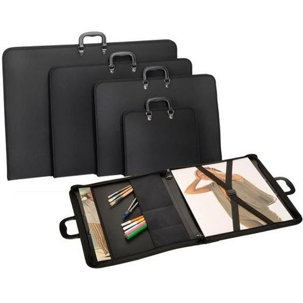 Zippered document holder Carchivo Embossed A0 Black polypropylene