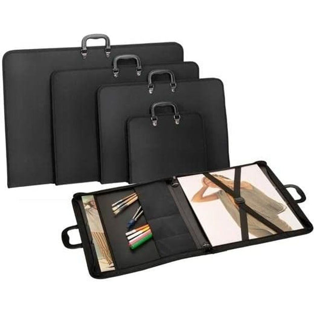 Zippered document holder Carchivo Embossed Black polypropylene (50 x 70 cm)