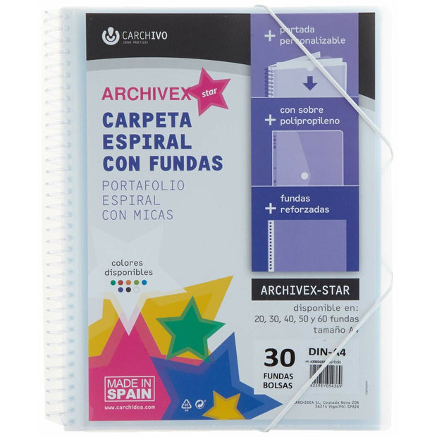 Organiser Folder Carchivo Archivex-Star 30 Covers A4 Spiral (8 Units)