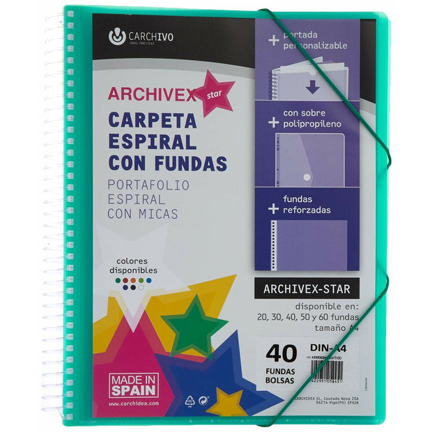 Organiser Folder Carchivo Archivex-Star 40 Covers A4 Spiral (8 Units)