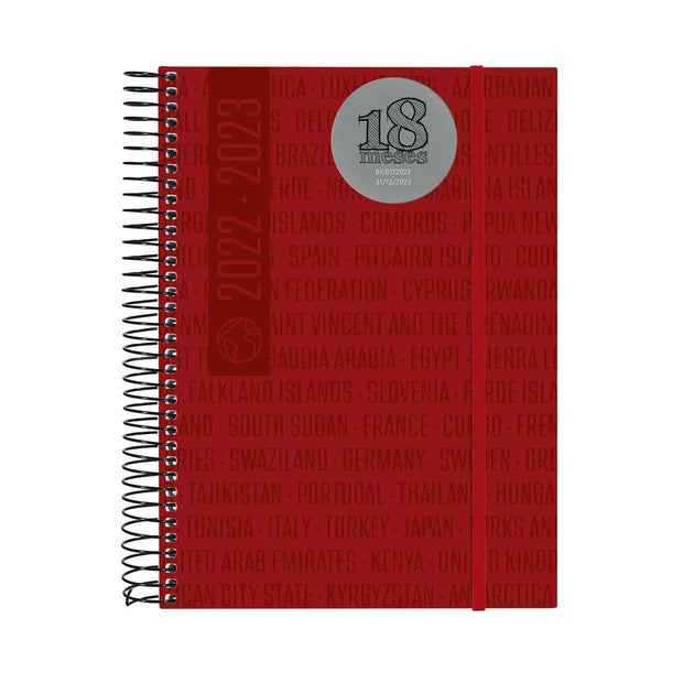 Diary Finocam ESPIRAL E10 2022-2023 Red School (15,5 x 21,2 cm)