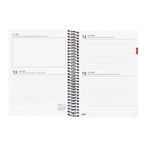 Diary Finocam ESPIRAL E10 2022-2023 Red School (15,5 x 21,2 cm)