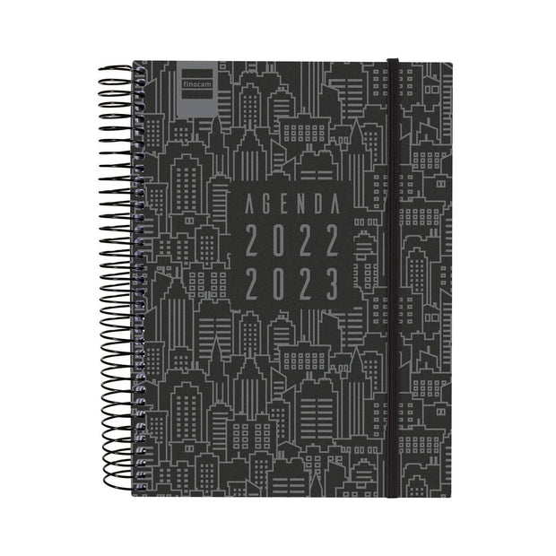 Diary Finocam 2022-2023 School Black Quarto (17 x 21,2 x 2,2 cm)