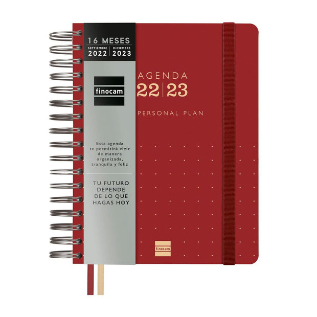 Diary Finocam TEMPUS 2022-2023 School Red Quarto