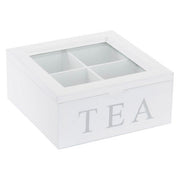 Teebox DKD Home Decor Weiß Holz MDF (18 x 18 x 8 cm)
