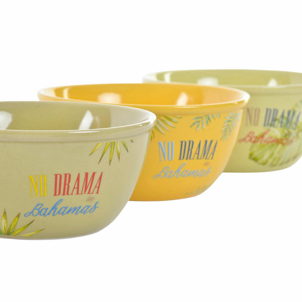 Schale DKD Home Decor Steingut (3 pcs) (14 x 14 x 7 cm)