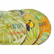 Flad plade DKD Home Decor Bahamas Einwegartikel Papier (13 x 13 x 13 cm) (3 pcs)