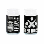 Bierglas DKD Home Decor Kristall Schwarz Durchsichtig (2 Stück)
