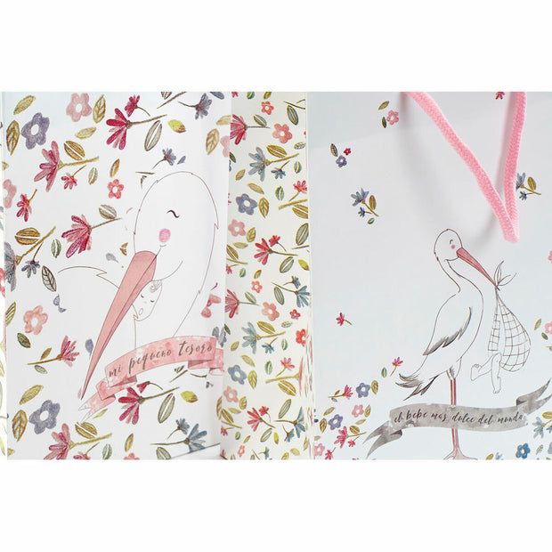 Paper Bag DKD Home Decor Blue Pink (2 pcs) (18 x 10 x 23 cm)