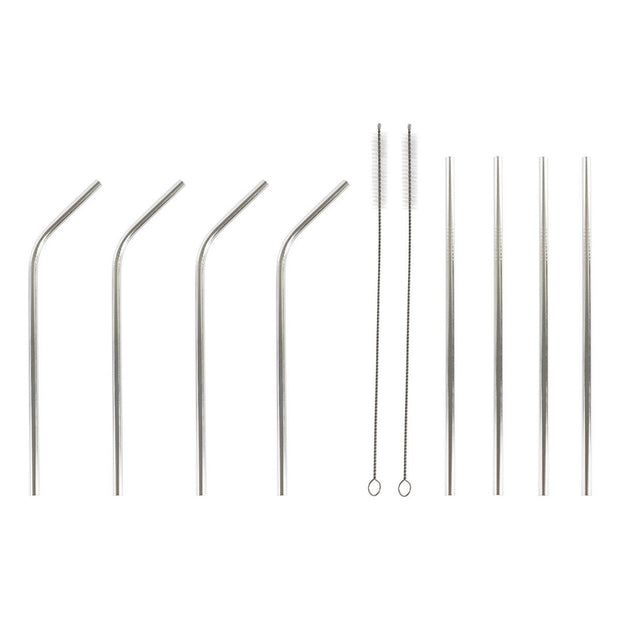 Trinkhalm wiederverwendbar DKD Home Decor Edelstahl (10 pcs)