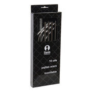 Trinkhalm wiederverwendbar DKD Home Decor Edelstahl (10 pcs)