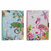 Diary with accessories DKD Home Decor ‎ Blue Pink (13.5 x 1 x 18 cm) (27.5 x 4 x 18 cm)