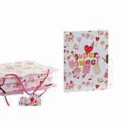 Diary with accessories DKD Home Decor ‎ Pink (23 x 5 x 18.3 cm) (13.4 x 0.5 x 18 cm)