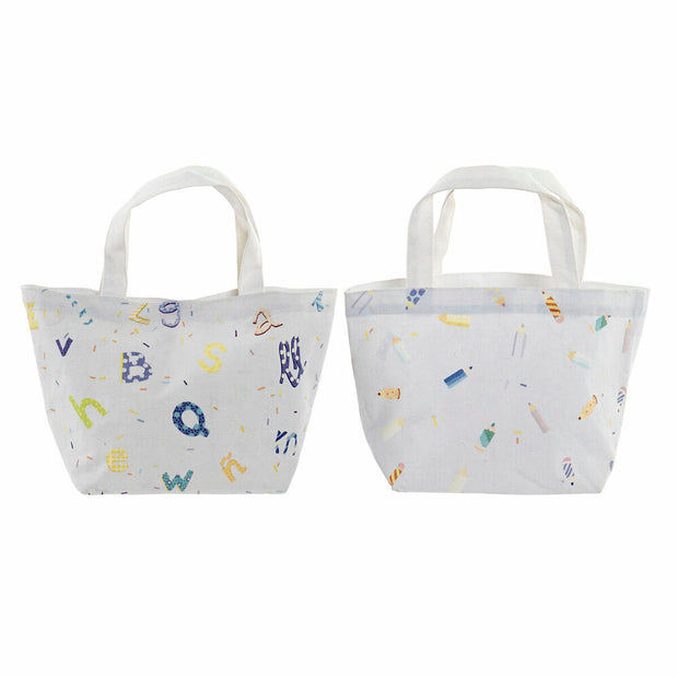 Multi-use Bag DKD Home Decor Blue Pink Canvas (2 pcs) (34 x 14 x 32 cm)