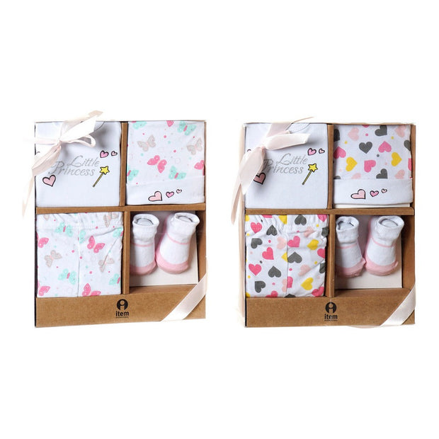 Gift Set for Babies DKD Home Decor 0-6 Months Cotton Hearts (2 pcs)