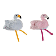 Fluffy toy DKD Home Decor White Pink Polyester Flamenco (2 pcs) (34 x 25 x 27 cm)