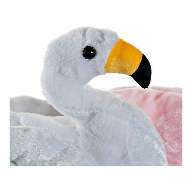 Fluffy toy DKD Home Decor White Pink Polyester Flamenco (2 pcs) (34 x 25 x 27 cm)
