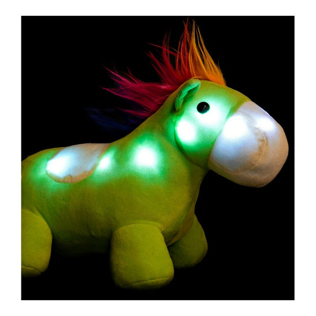 Fluffy toy DKD Home Decor Blue Green Pink Polyester Horse (3 pcs) (33 x 20 x 26 cm)