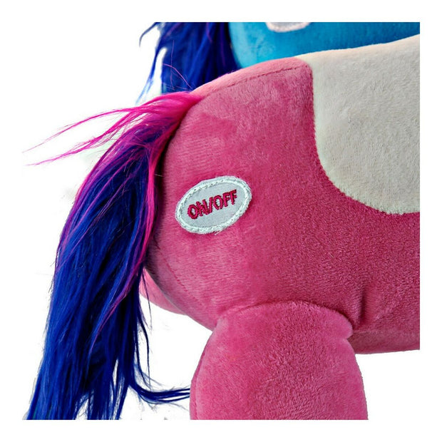 Fluffy toy DKD Home Decor Blue Green Pink Polyester Horse (3 pcs) (33 x 20 x 26 cm)