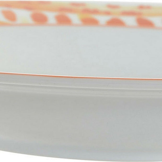 Suppenteller DKD Home Decor Orange Porzellan (2 pcs) (21.5 x 3.5 x 3.5 cm)