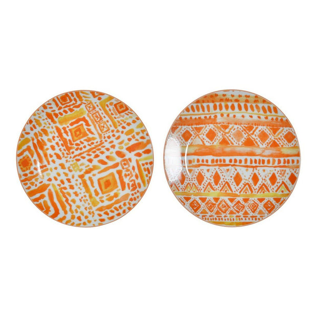 Flacher Teller DKD Home Decor Porzellan (19 x 19 x 2 cm) (2 pcs)