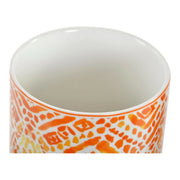 Gefäß DKD Home Decor ‎S3014771 Porzellan Orange (9,8 x 9,8 x 15,5 cm) (2 Stück)