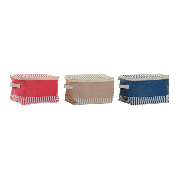 Lunchbox DKD Home Decor ‎S3013175 Mediterranean Red Beige Blue Polyester (29 x 21 x 16 cm) (3 Units)