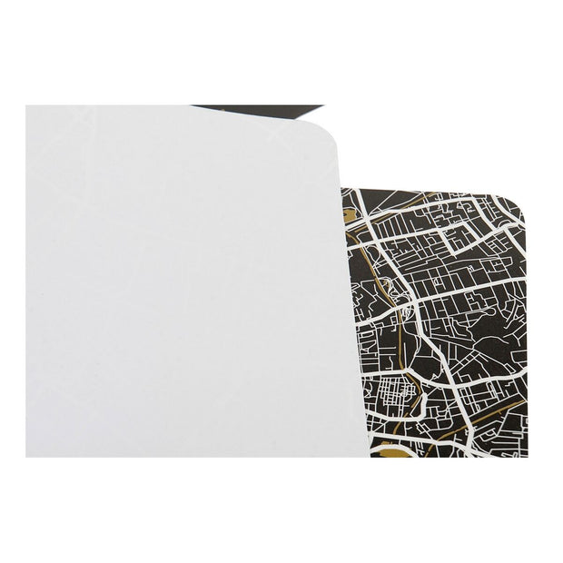 Untersetzer DKD Home Decor London Weiß Schwarz Polypropylen (PP) (2 pcs) (43.5 x 28.5 x 28.5 cm)