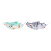 Korb DKD Home Decor Summer Blau grün Baumwolle (2 pcs)