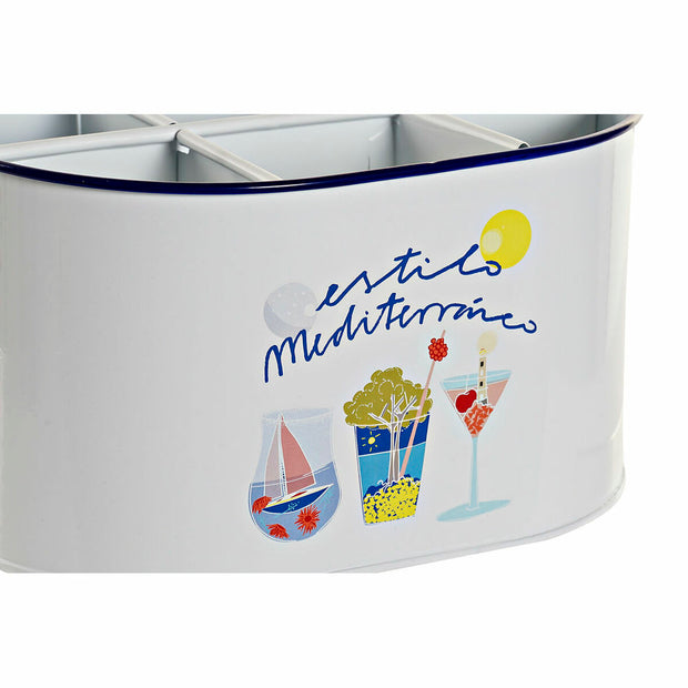 Würfel DKD Home Decor Mediterraner Weiß Metall (24.5 x 17 x 13 cm)