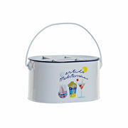 Würfel DKD Home Decor Mediterraner Weiß Metall (24.5 x 17 x 13 cm)