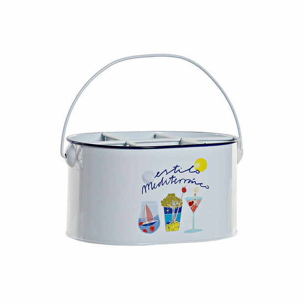 Würfel DKD Home Decor Mediterraner Weiß Metall (24.5 x 17 x 13 cm)